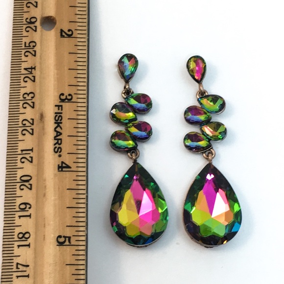 Mystic Topaz Crystal Special Occasion Earrings - Picture 2 of 3